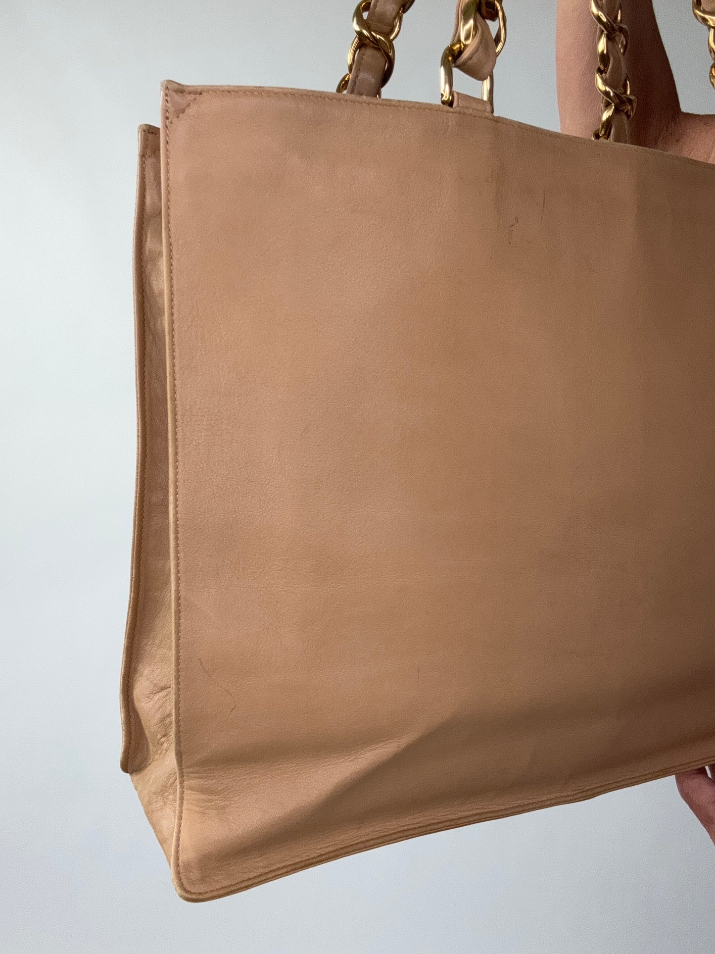 Chanel Deca Coco Chain Tote - Tan