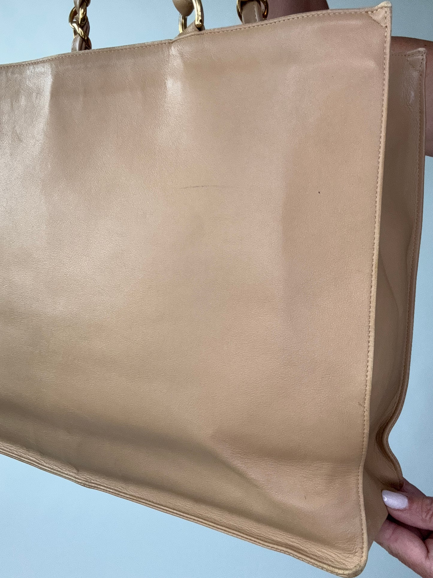 Chanel Deca Coco Chain Tote - Tan