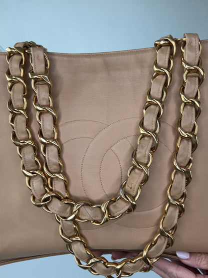 Chanel Deca Coco Chain Tote - Tan