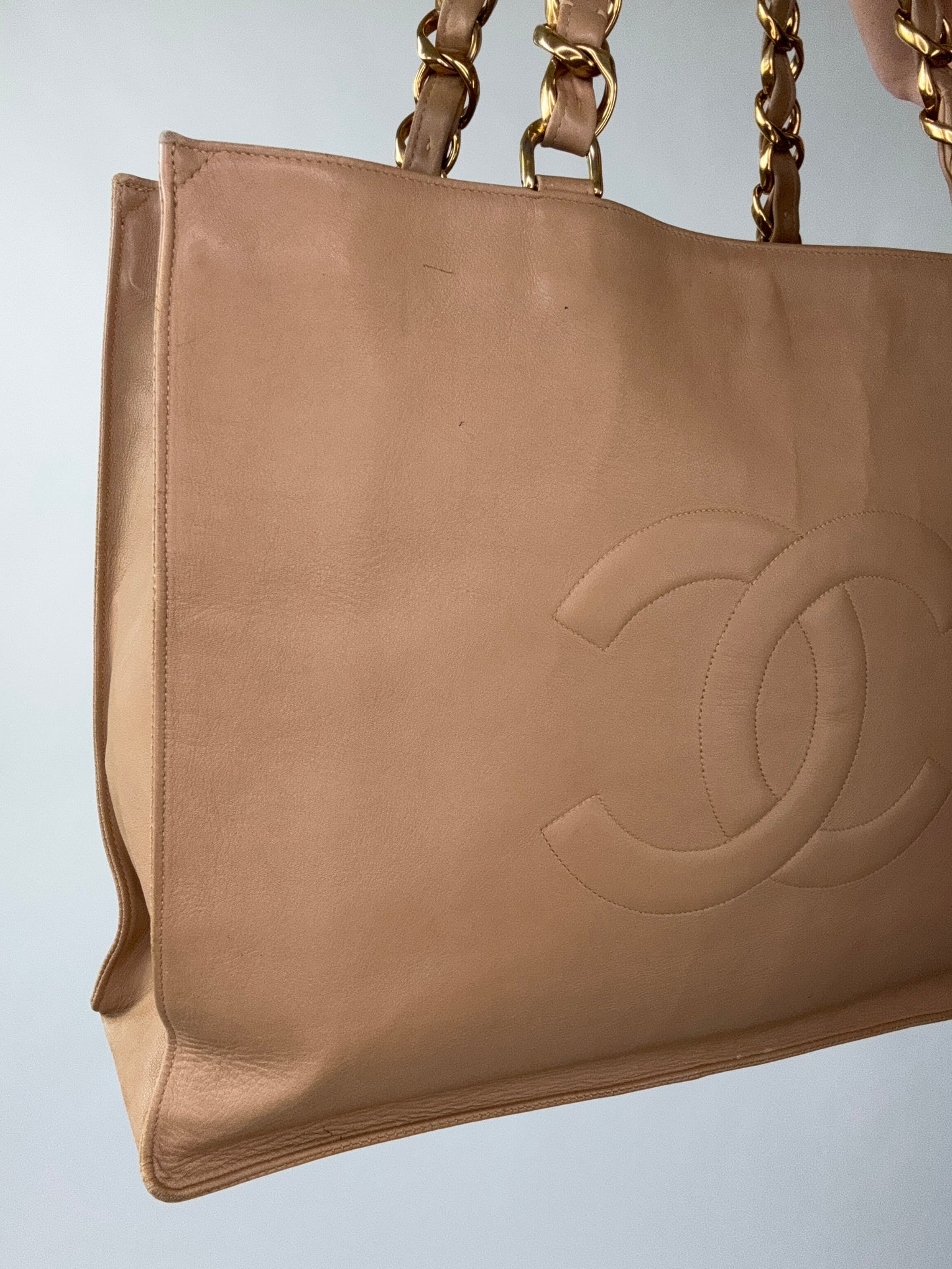 Chanel Deca Coco Chain Tote - Tan