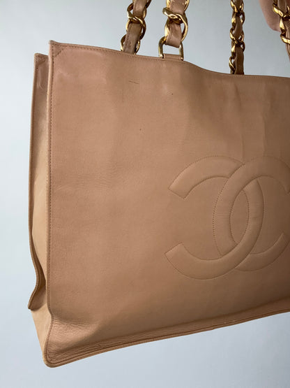 Chanel Deca Coco Chain Tote - Tan