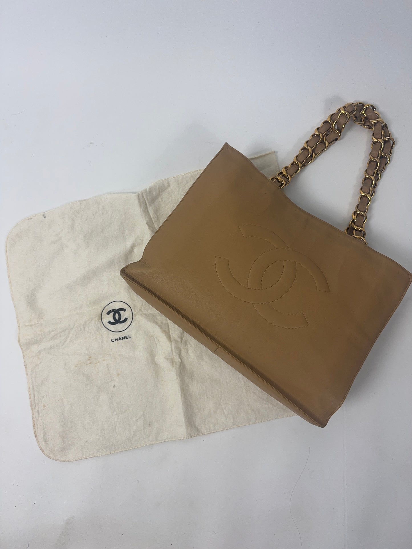 Chanel Deca Coco Chain Tote - Tan