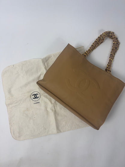 Chanel Deca Coco Chain Tote - Tan
