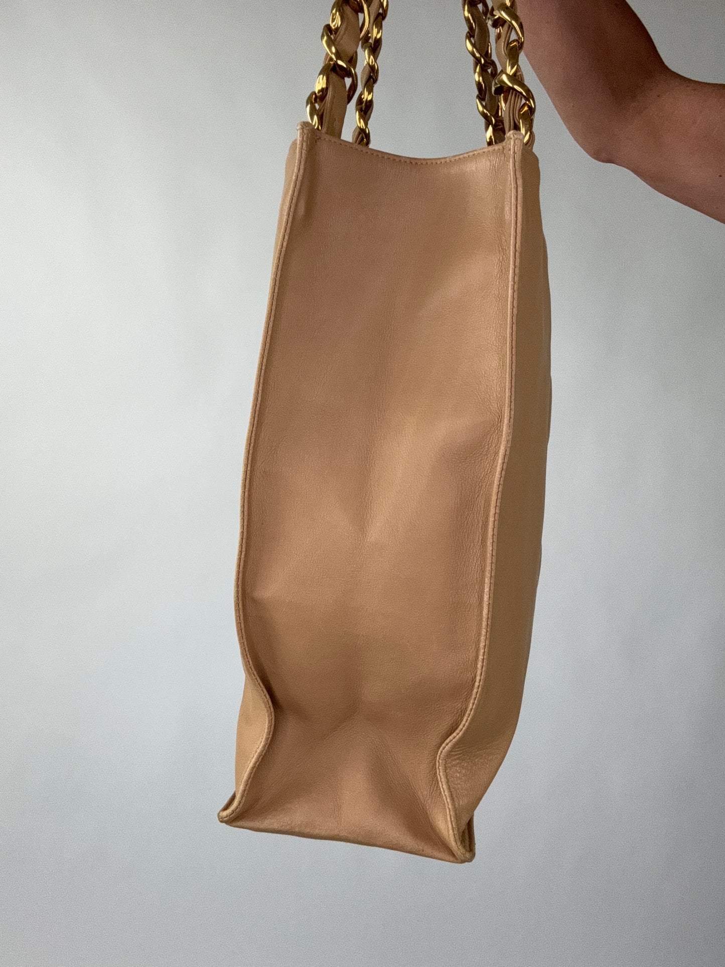 Chanel Deca Coco Chain Tote - Tan