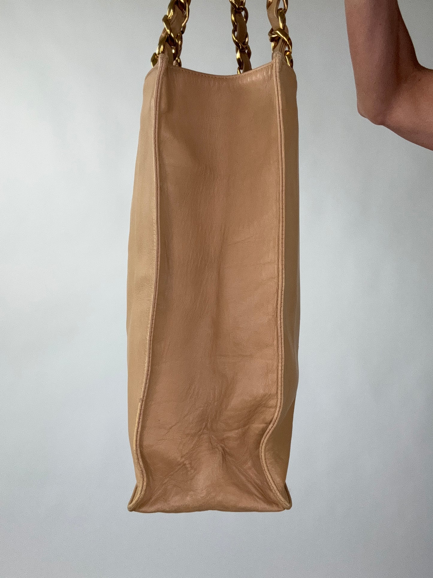 Chanel Deca Coco Chain Tote - Tan