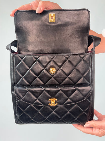 Chanel Vintage Double Turn Lock Pocket Shoulder Bag-Ultra Rare