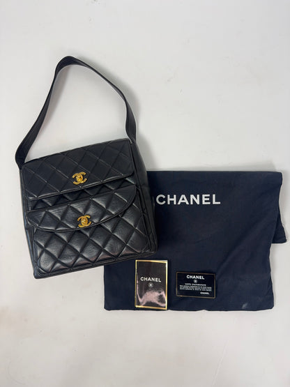 Chanel Vintage Double Turn Lock Pocket Shoulder Bag-Ultra Rare