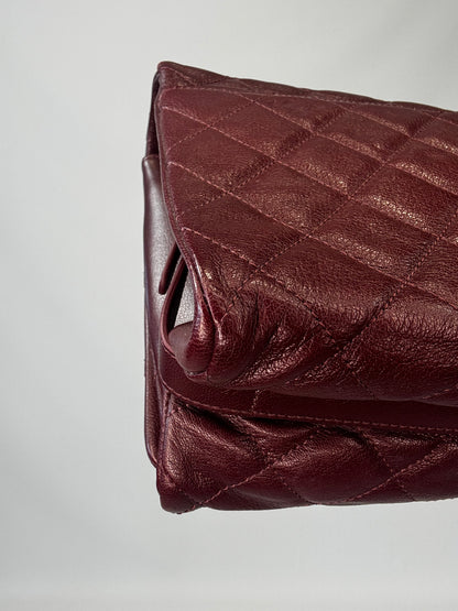 Chanel Goatskin City Rock Flap Bag - Burgundy