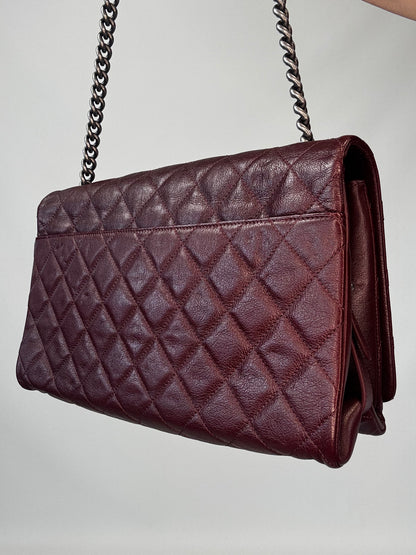 Chanel Goatskin City Rock Flap Bag - Burgundy