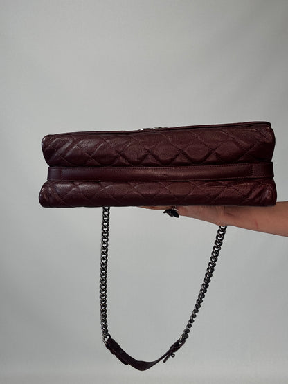 Chanel Goatskin City Rock Flap Bag - Burgundy