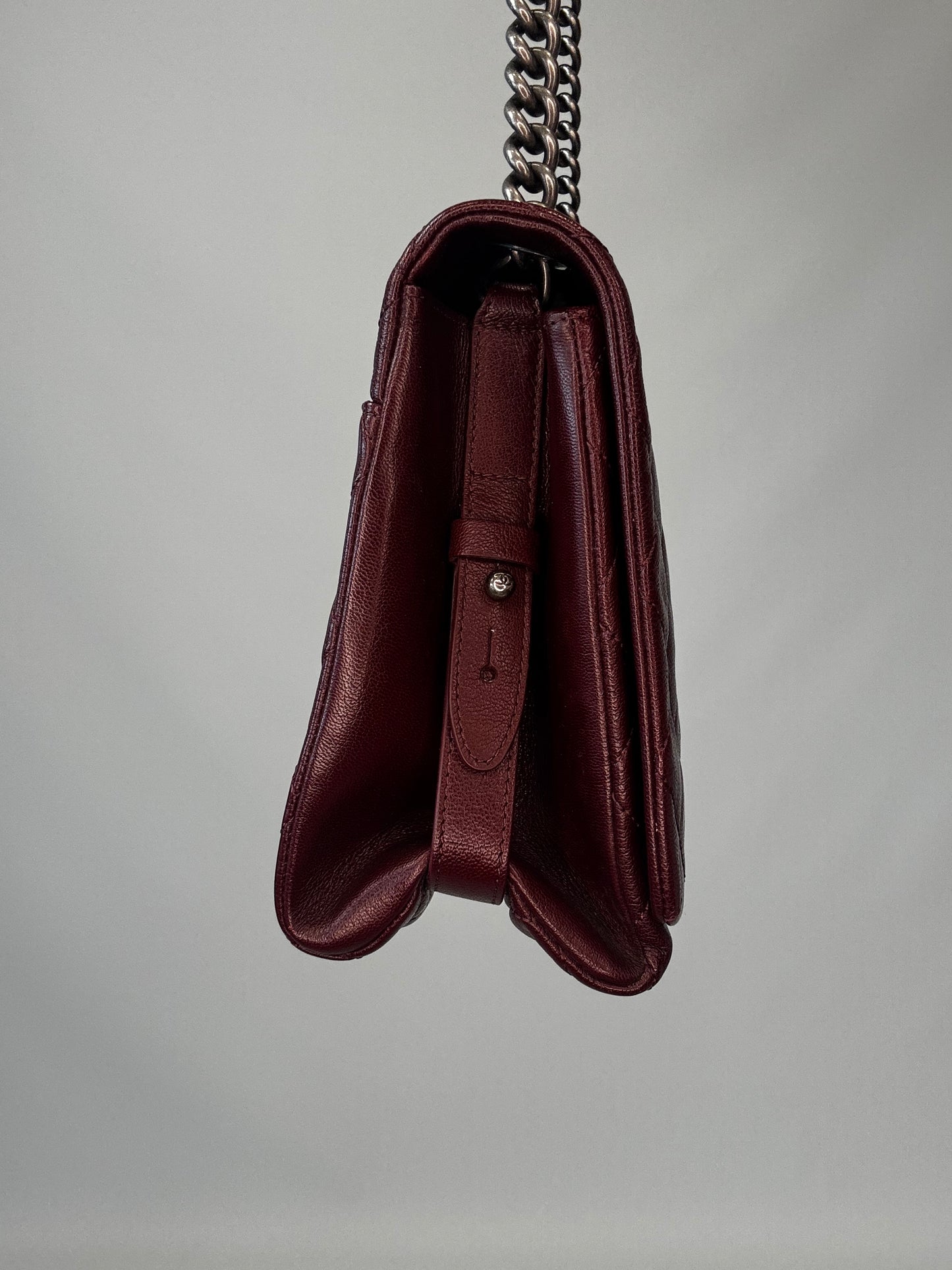 Chanel Goatskin City Rock Flap Bag - Burgundy