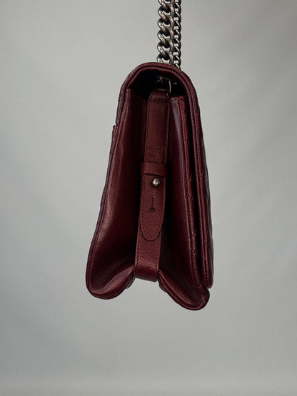 Chanel Goatskin City Rock Flap Bag - Burgundy