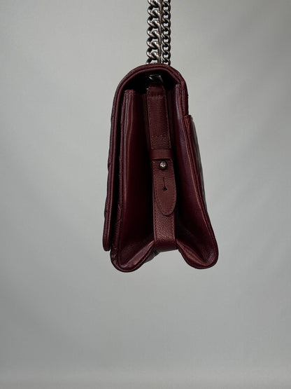 Chanel Goatskin City Rock Flap Bag - Burgundy