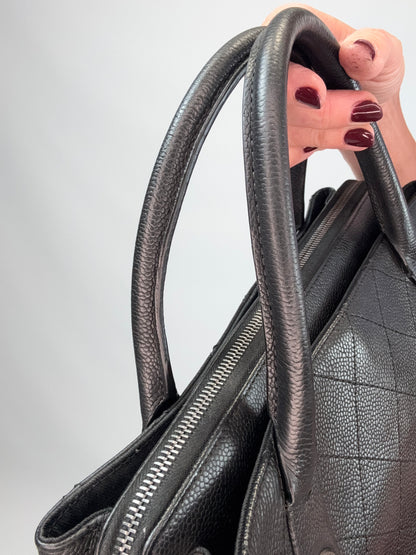 Chanel Grained Vegetal Calfskin Urban Shopping Tote - Black