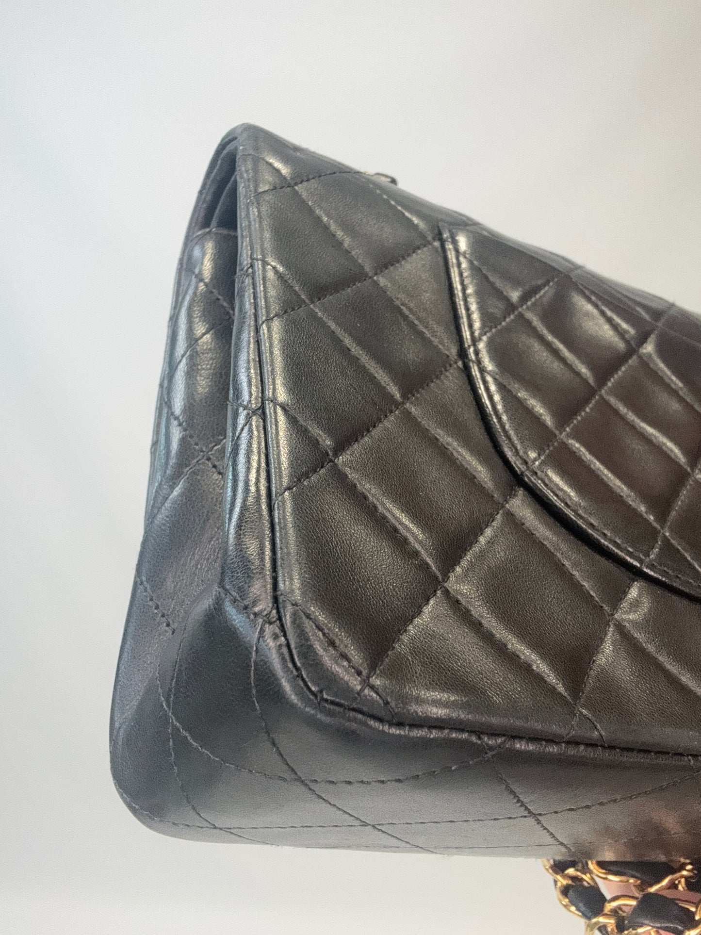 Chanel Lambskin Quilted Medium Double Flap - Black