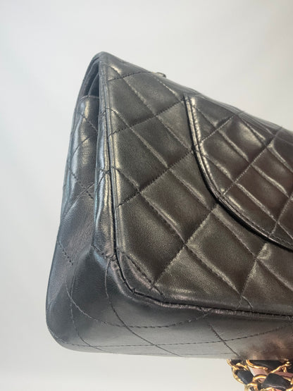 Chanel Lambskin Quilted Medium Double Flap - Black