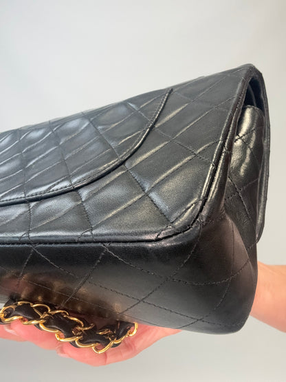 Chanel Lambskin Quilted Medium Double Flap - Black