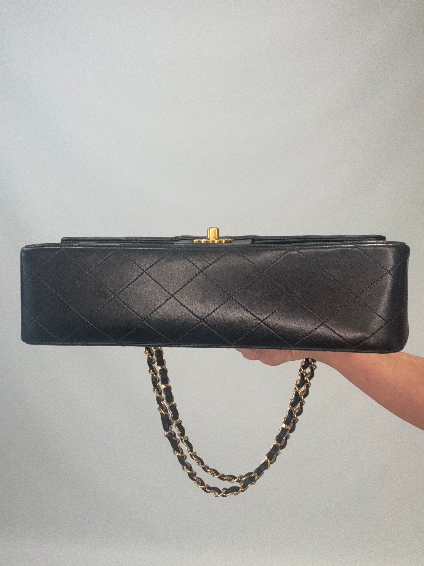 Chanel Lambskin Quilted Medium Double Flap - Black