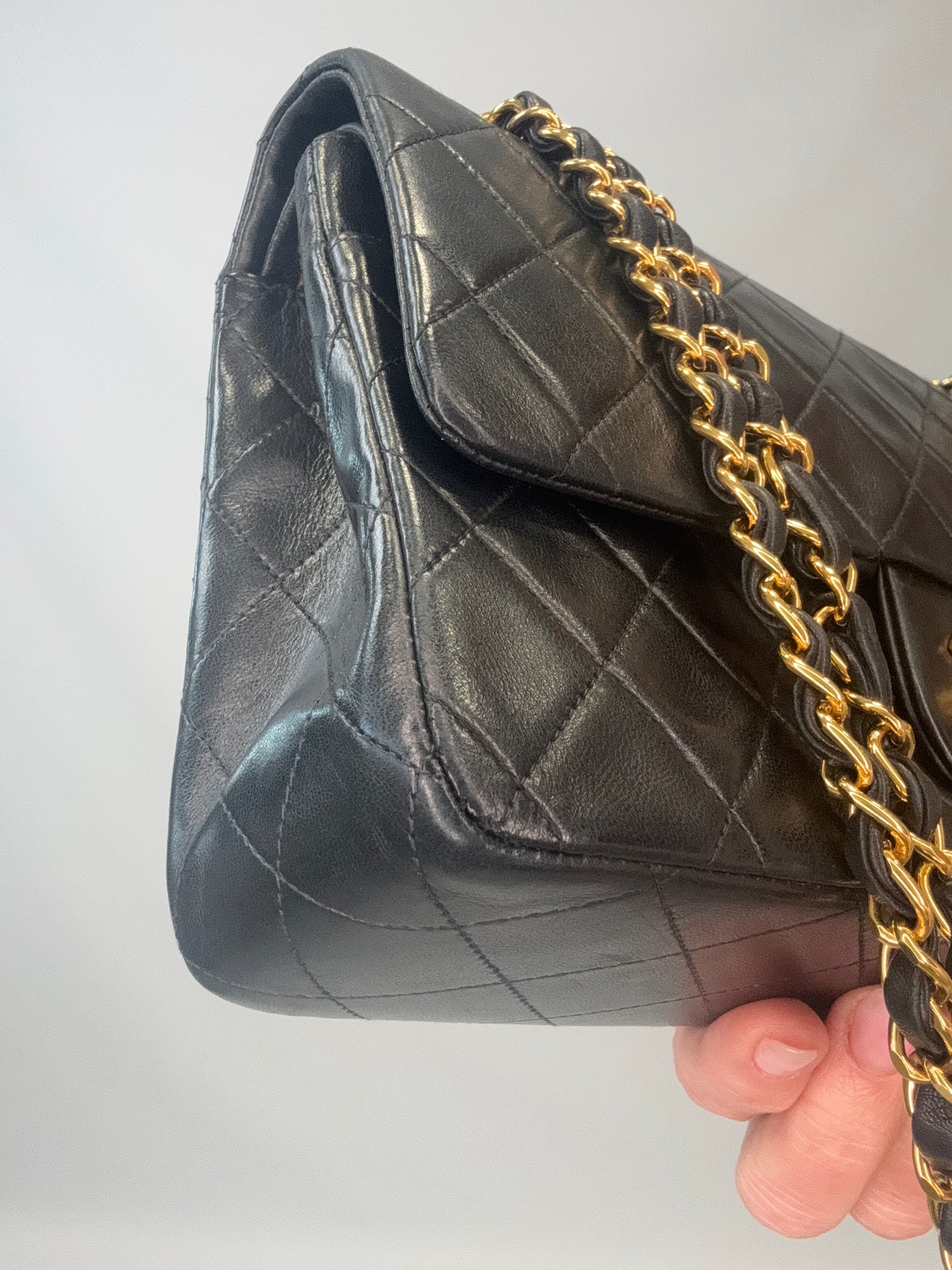 Chanel Lambskin Quilted Medium Double Flap - Black