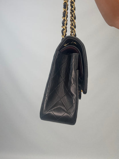 Chanel Lambskin Quilted Medium Double Flap - Black