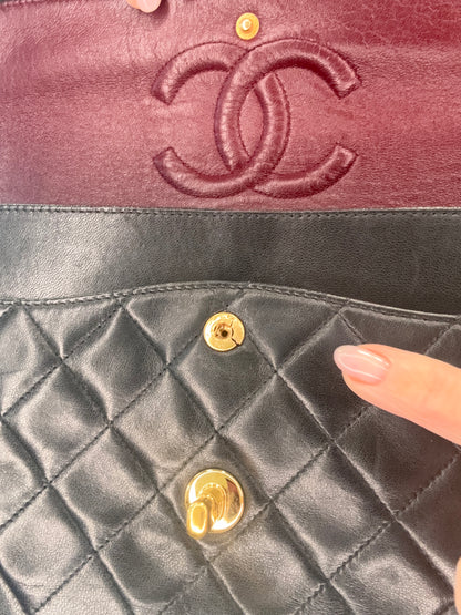 Chanel Lambskin Quilted Medium Double Flap - Black
