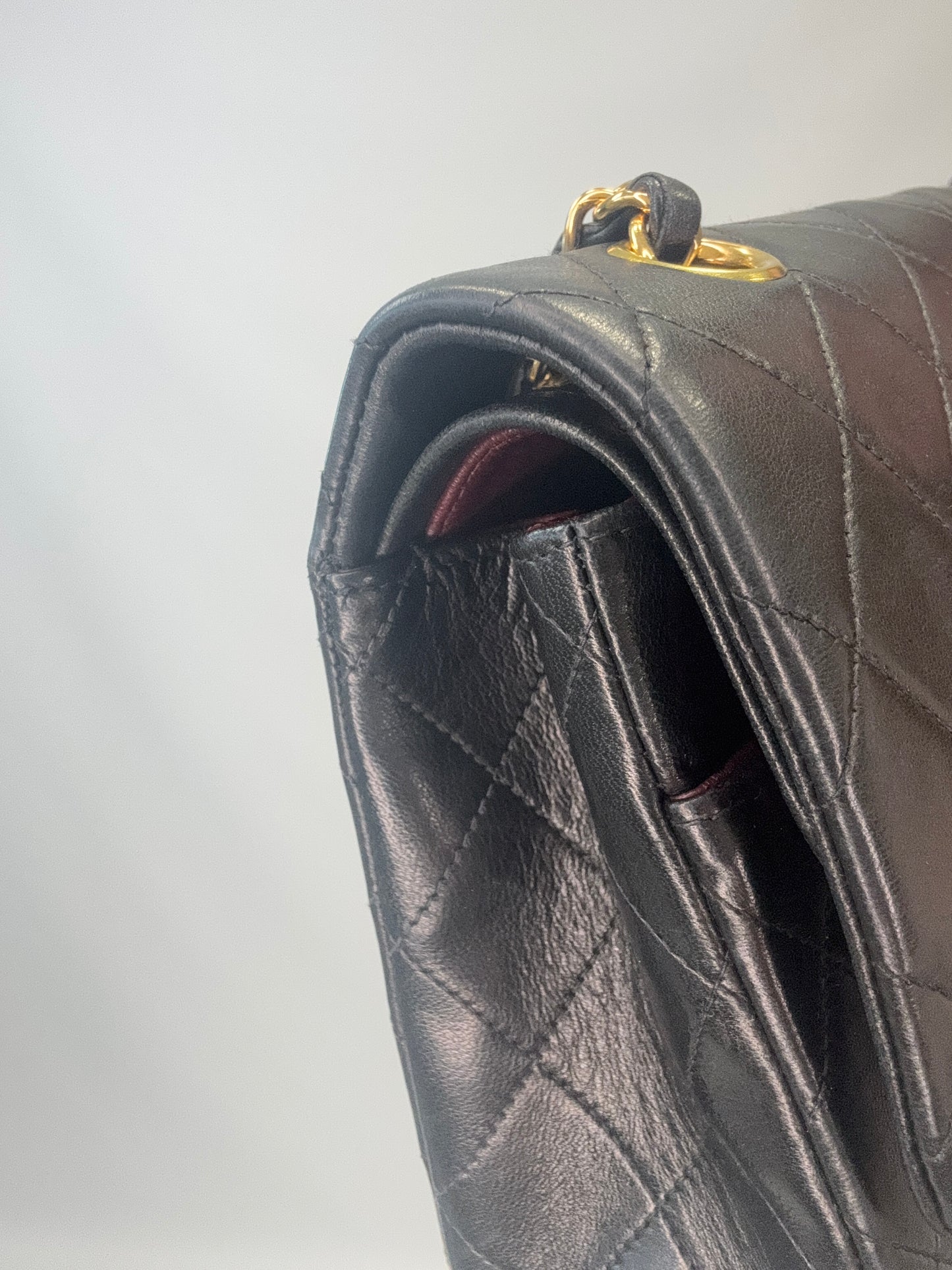 Chanel Lambskin Quilted Medium Double Flap - Black