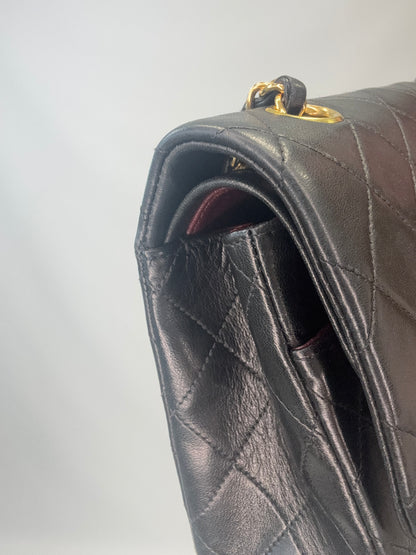 Chanel Lambskin Quilted Medium Double Flap - Black