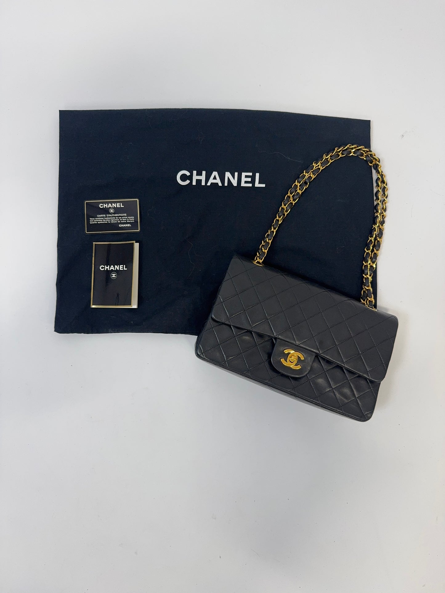 Chanel Lambskin Quilted Medium Double Flap - Black