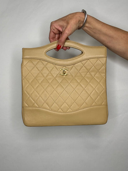 Chanel Quilted Lambskin 31 Shopping Tote - Gold