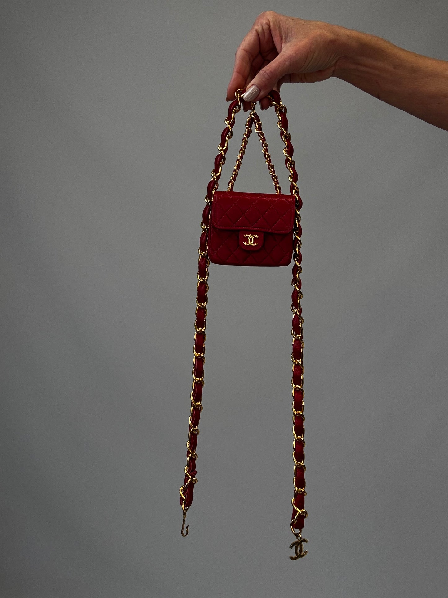 Chanel Red Quilted Lambskin Micro Mini Belt Bag - Red