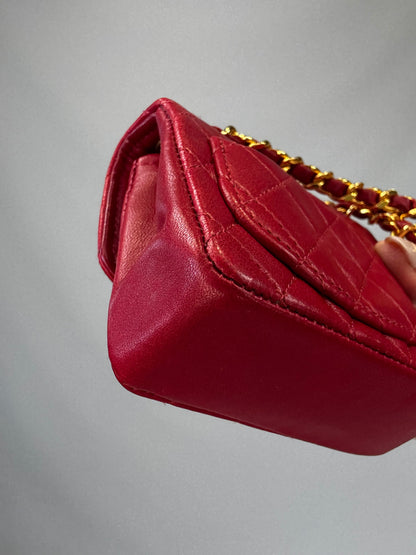 Chanel Red Quilted Lambskin Micro Mini Belt Bag - Red