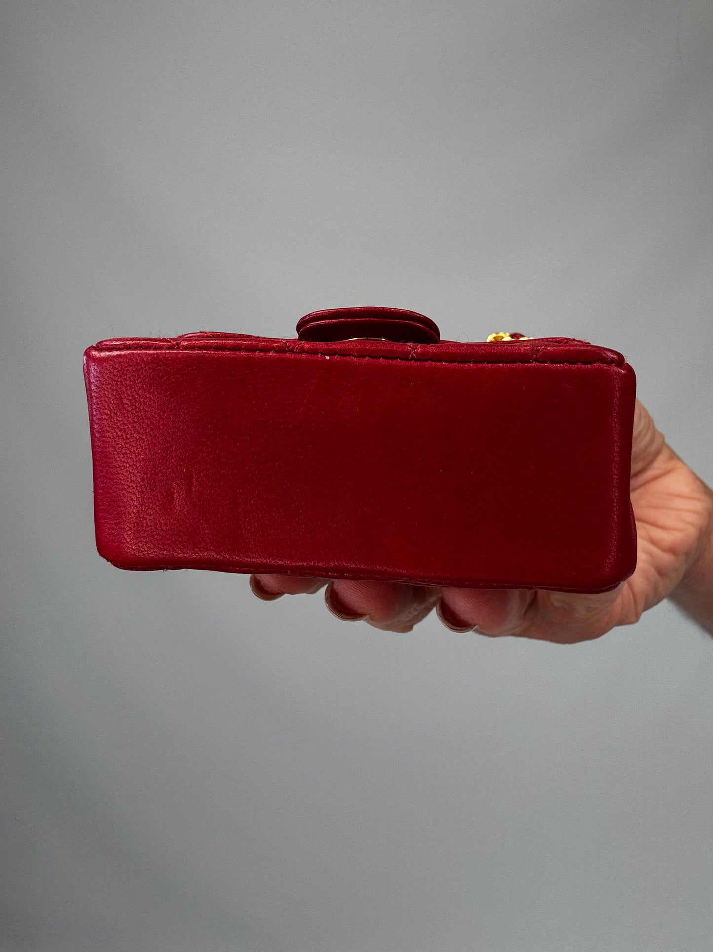 Chanel Red Quilted Lambskin Micro Mini Belt Bag - Red