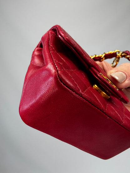 Chanel Red Quilted Lambskin Micro Mini Belt Bag - Red