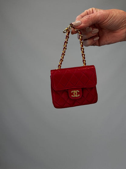 Chanel Red Quilted Lambskin Micro Mini Belt Bag - Red