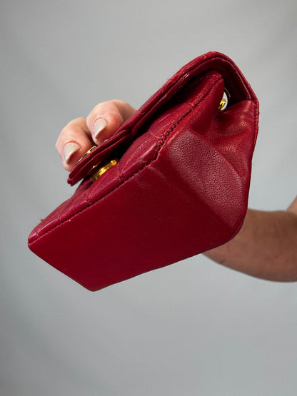 Chanel Red Quilted Lambskin Micro Mini Belt Bag - Red