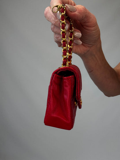 Chanel Red Quilted Lambskin Micro Mini Belt Bag - Red
