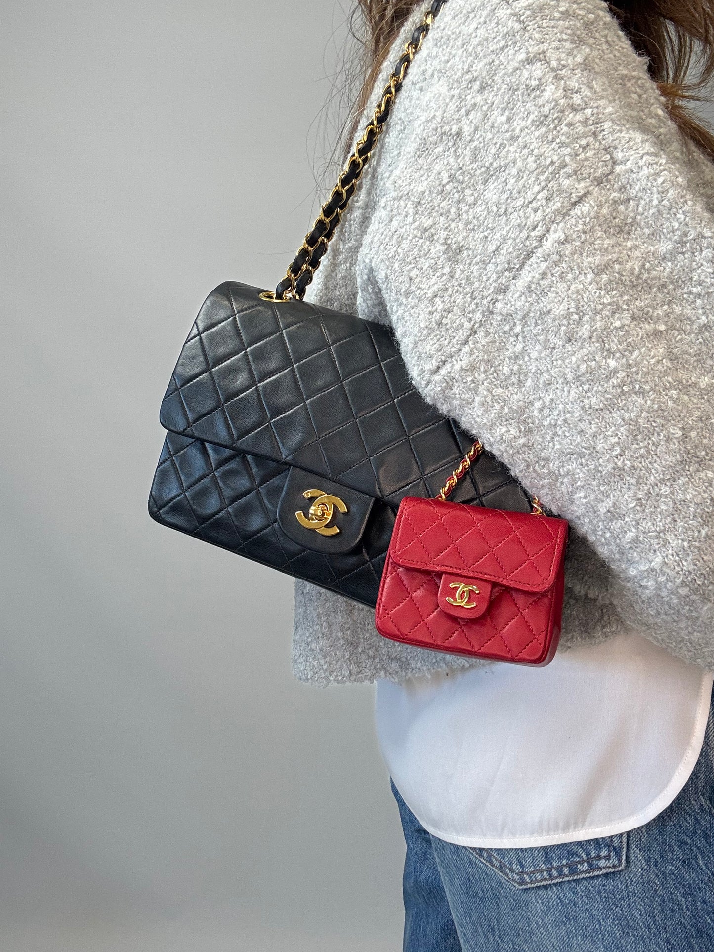 Chanel Red Quilted Lambskin Micro Mini Belt Bag - Red