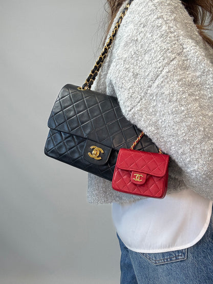 Chanel Red Quilted Lambskin Micro Mini Belt Bag - Red