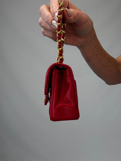 Chanel Red Quilted Lambskin Micro Mini Belt Bag - Red