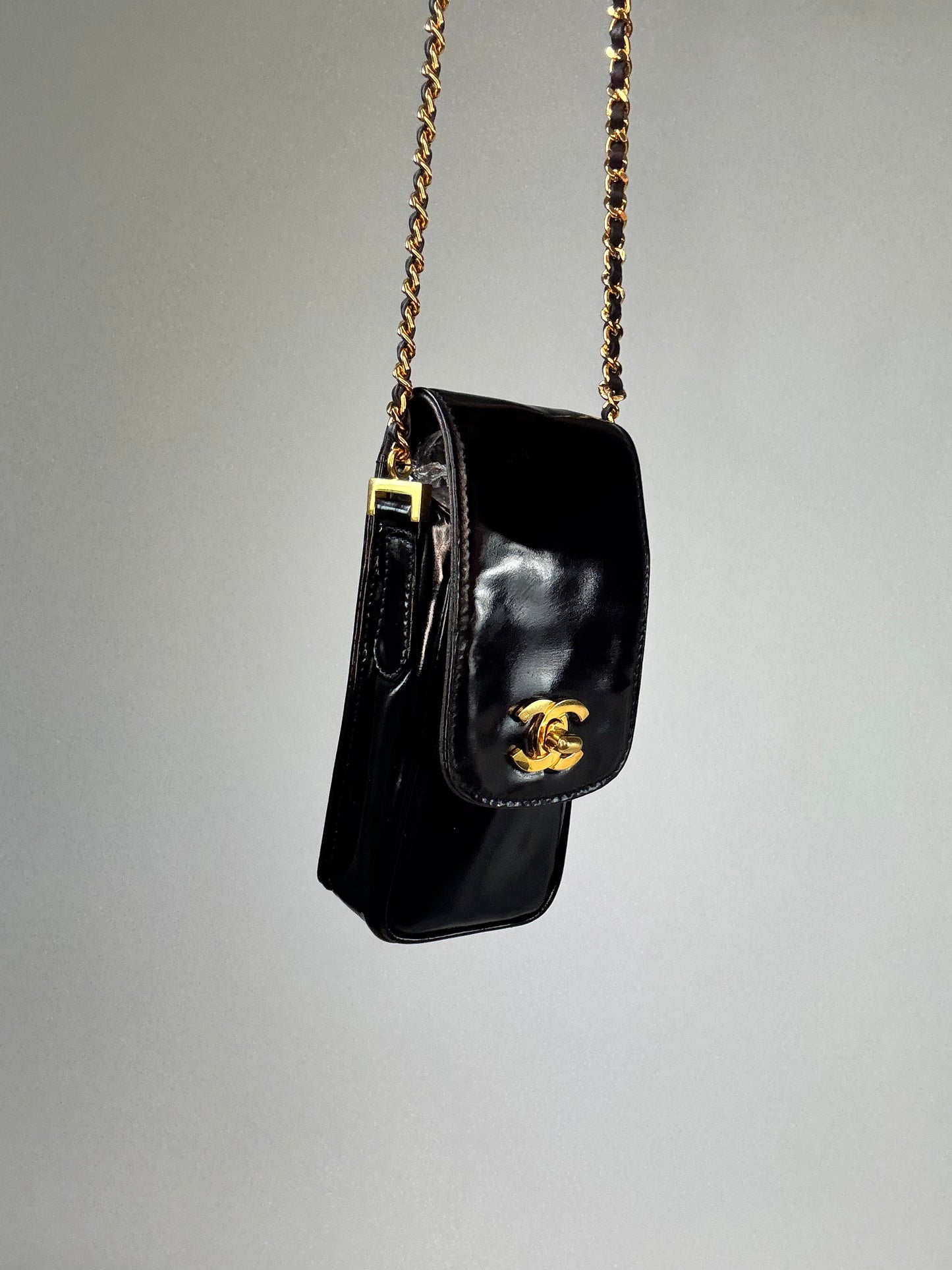 Chanel Patent Leather Crossbody Phone Holder