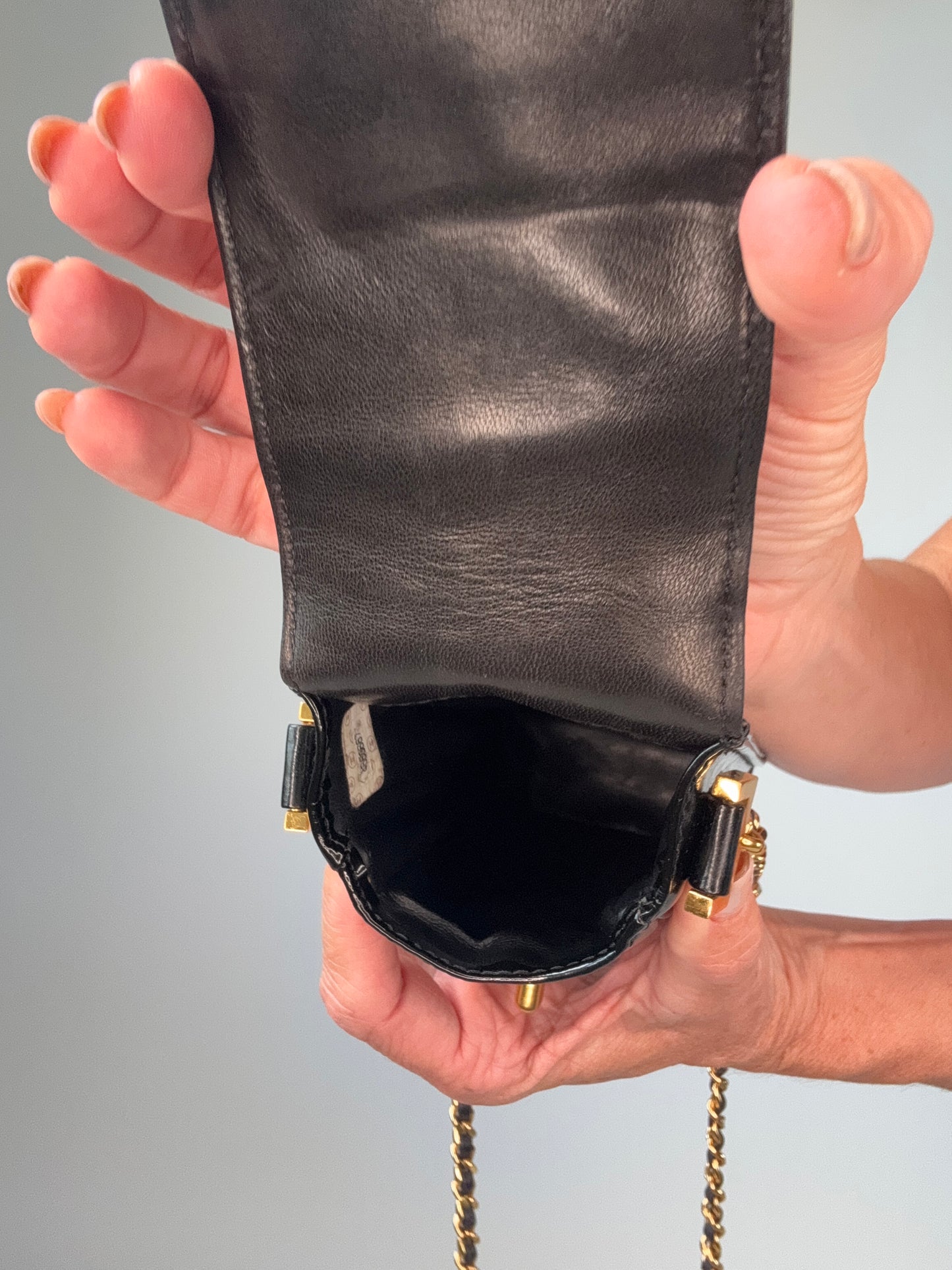 Chanel Patent Leather Crossbody Phone Holder