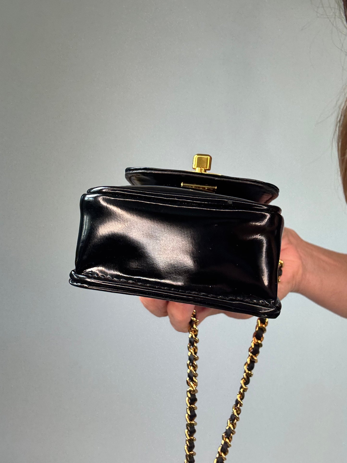 Chanel Patent Leather Crossbody Phone Holder