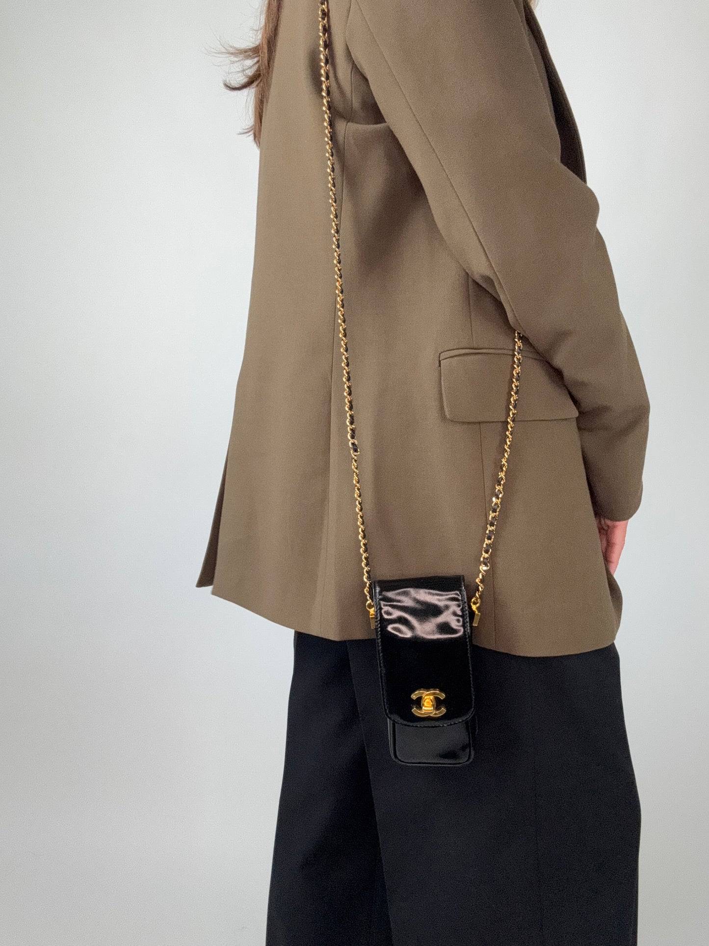 Chanel Patent Leather Crossbody Phone Holder