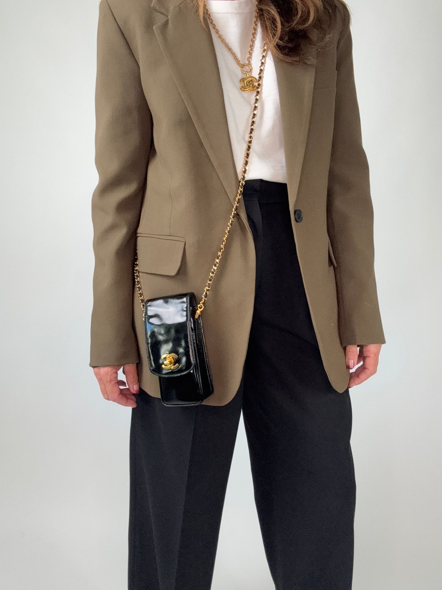 Chanel Patent Leather Crossbody Phone Holder