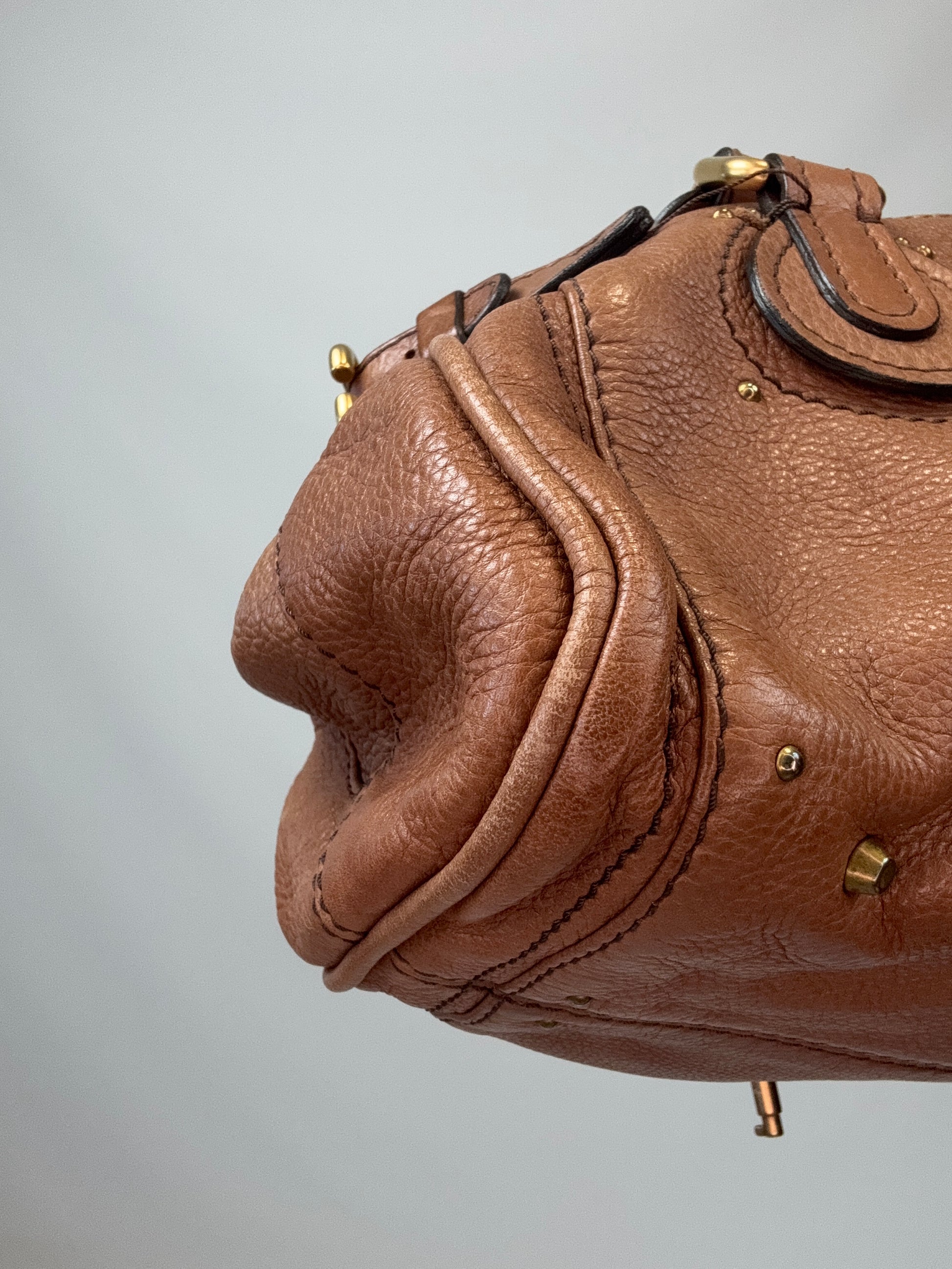 Chloé Paddington Shoulder Bag Brown back left bottom corner