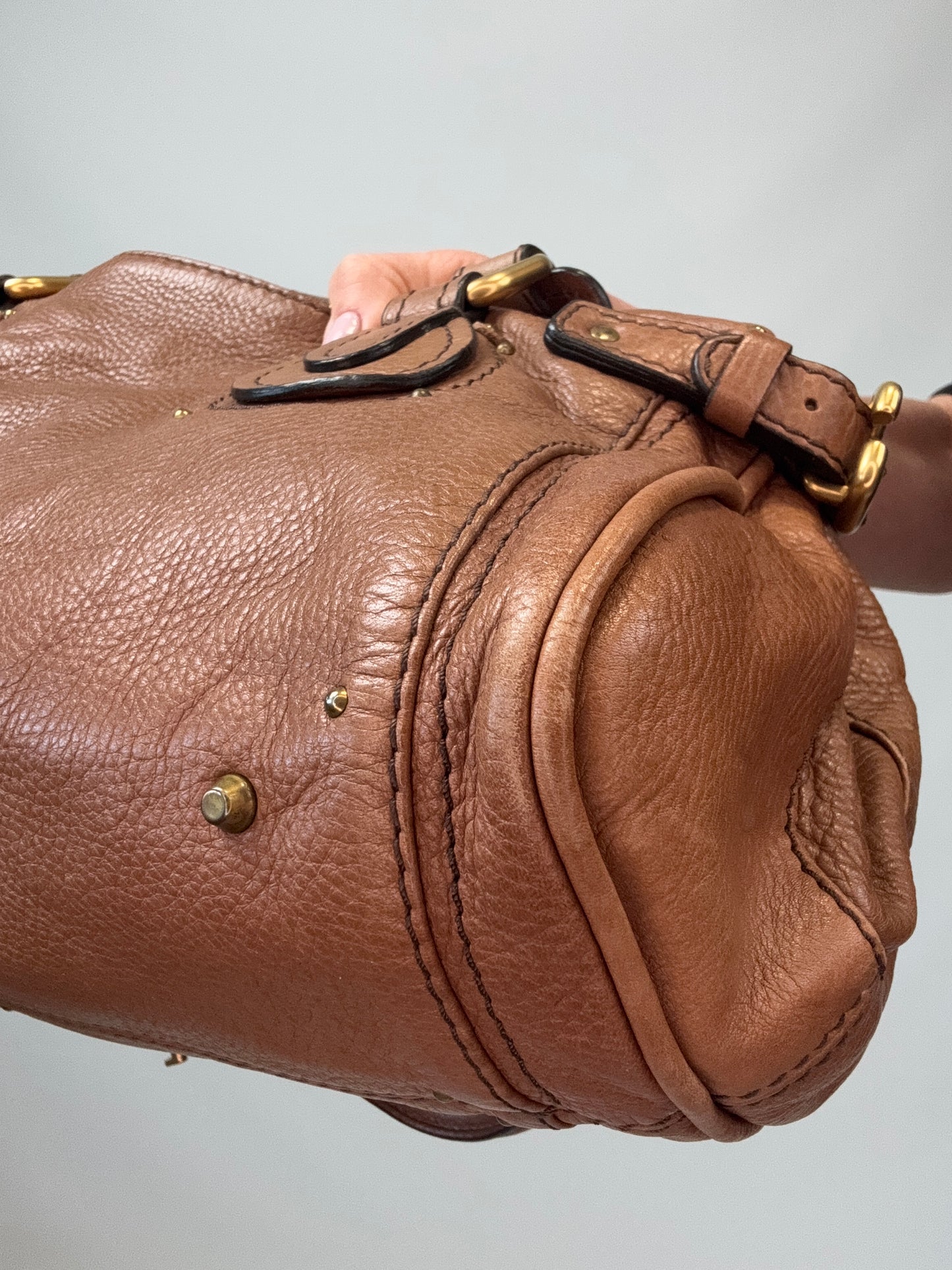 Chloé Paddington Shoulder Bag Brown back right bottom corner