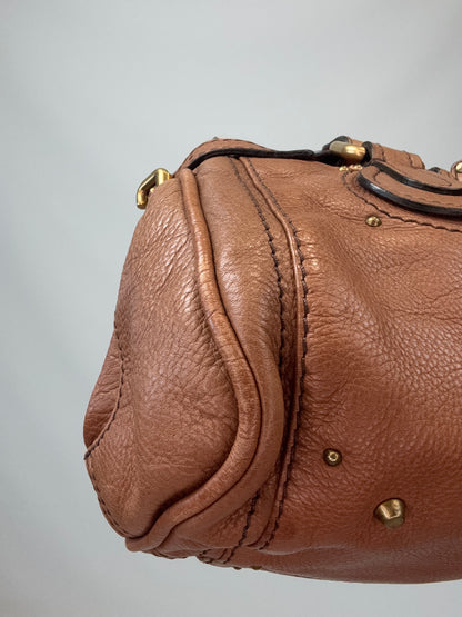 Chloé Paddington Shoulder Bag Brown front left bottom corner