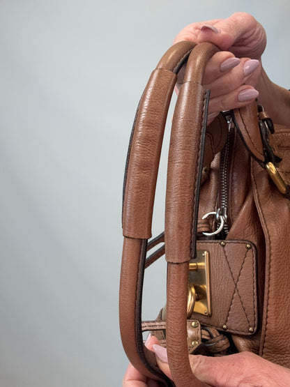 Chloé Paddington Shoulder Bag Brown top of top handles