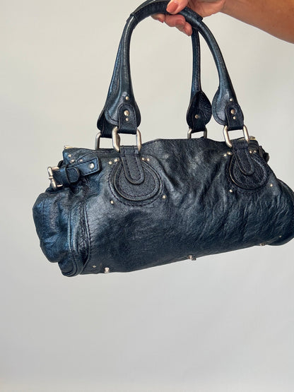 Chloe Paddington Satchel Bag - Metallic Blue