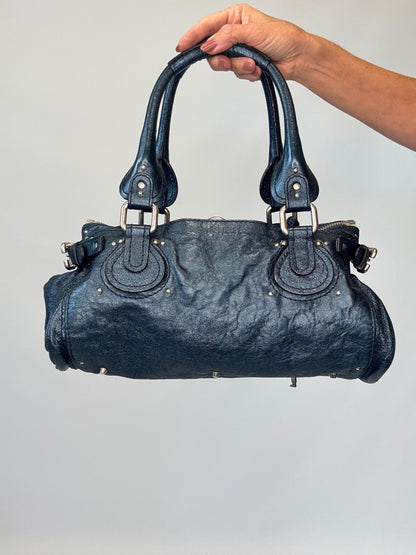 Chloe Paddington Satchel Bag - Metallic Blue